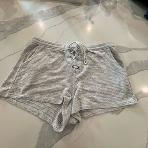 Aerie Gray Athletic Shorts with Drawstring Waist